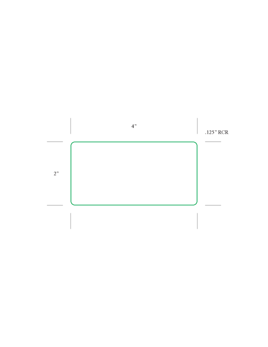 4" x 2" Thermal Transfer Labels, Perforated, 3" Core, 8" OD - 3,000 Labels/Roll, Case of 4 Rolls (12,000 Labels)